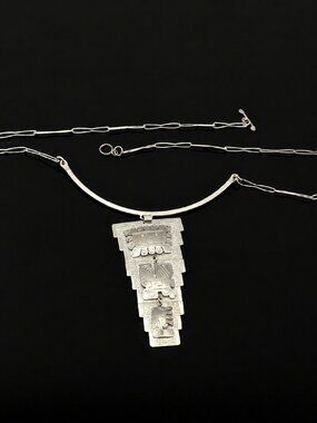 Vintage 900 Silver Inca Pendant Necklace | Handcrafted Tribal Statement Jewelry